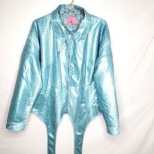 New Azalea Wang Corset Jorja Croc Jacket Size 2X Soft Faux Leather Plus